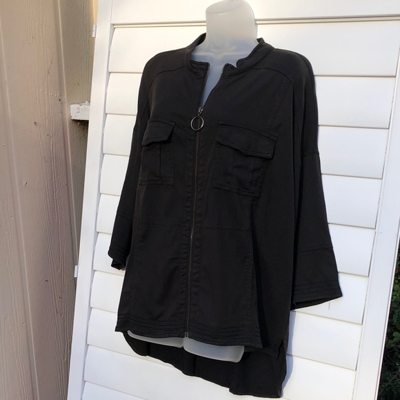 Soft Surroundings Black Zip-Front Blouse - Picture 5 of 12